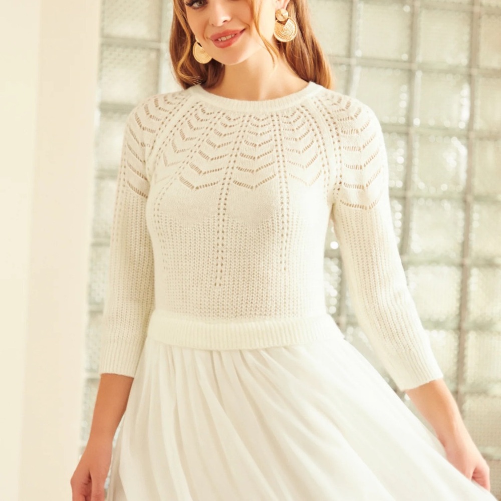 ModCloth Elegant White Winter Dress